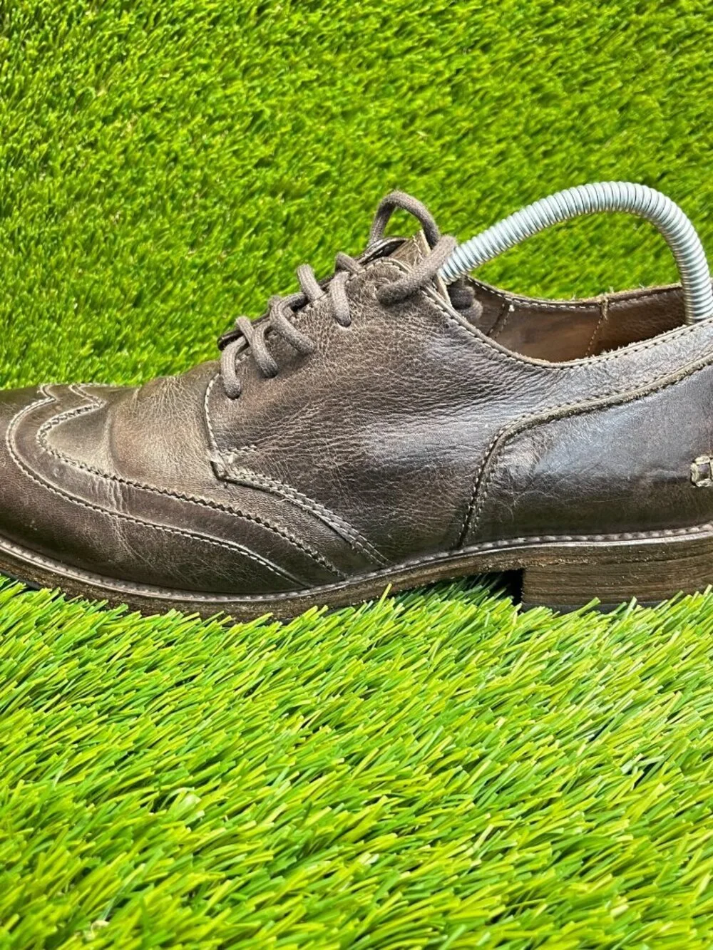 Bed Stu Basalt Mens Size 10 Brown Casual Classic Leather Wingtip Oxford Shoes - Picture 3 of 12
